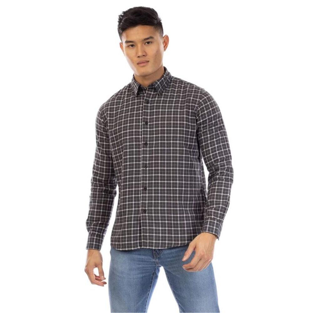 Peter Werth Mens Kiplin Plaid Long-Sleeved Button-Down Shirt / Multicolored